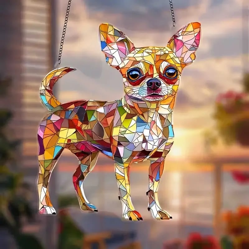🌞🐕‍🦺Cute Chihuahua Suncatcher