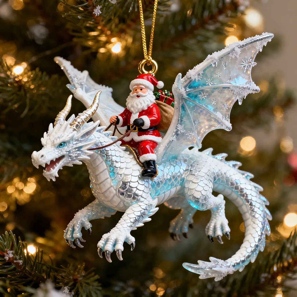 🔥𝑳𝑨𝑺𝑻 𝑫𝑨𝒀 𝟒𝟗% 𝑶𝑭𝑭 -Santa’s Dragon Riders Ornament Collection