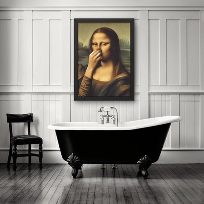 🔥𝑳𝑨𝑺𝑻 𝑫𝑨𝒀 𝟒𝟗% 𝑶𝑭𝑭 -Imitation Mona Lisa Art Decoration,Funny Vintage Toilet Humor Room Decor