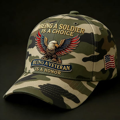 🔥𝑳𝑨𝑺𝑻 𝑫𝑨𝒀 𝟒𝟗% 𝑶𝑭𝑭 -🦅 “Being a Soldier, Being a Veteran” Commemorative Cap✨(Breathable & Lightweight Comfort & Unisex Fit)
