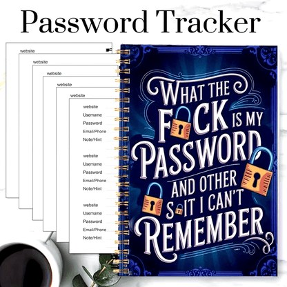 🔥𝑳𝑨𝑺𝑻 𝑫𝑨𝒀 𝟒𝟗% 𝑶𝑭𝑭 📅Funny Password Notebook - Spiral Bound with Lock Icons & Funny Security Phrases✍️