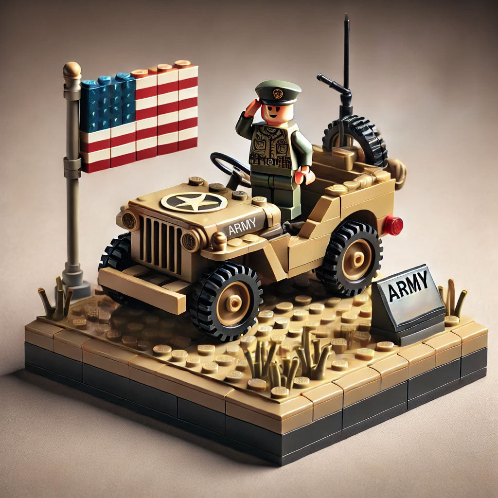 U.S. Military 250th Anniversary Patriotic Building Blocks - 100% Made in the USA