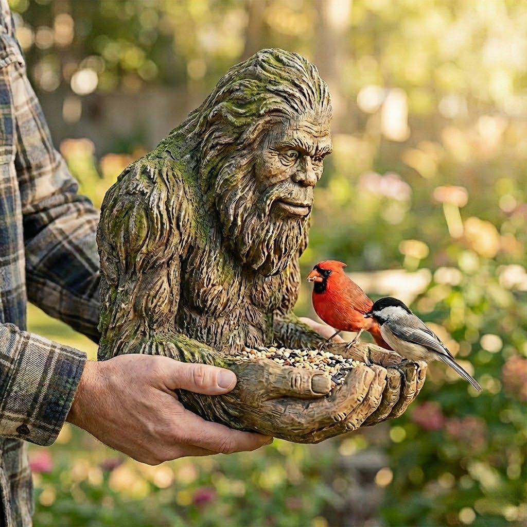 Bigfoot Bird Feeder: Your Backyard’s New Sasquatch Bird Butler 🦶🐦(𝐋𝐮𝐜𝐚𝐬 𝐇𝐚𝐥𝐞 𝐇𝐚𝐧𝐝𝐦𝐚𝐝𝐞®)