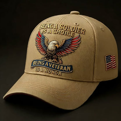 🔥𝑳𝑨𝑺𝑻 𝑫𝑨𝒀 𝟒𝟗% 𝑶𝑭𝑭 -🦅 “Being a Soldier, Being a Veteran” Commemorative Cap✨(Breathable & Lightweight Comfort & Unisex Fit)