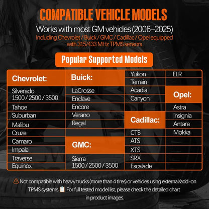 TPMS Relearn Tool for GM Vehicles (2006–2025)
