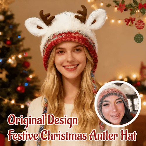 🎅 Original Design Festive Christmas Antler Hat