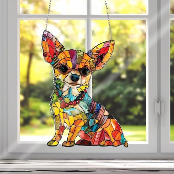 🌞🐕‍🦺Cute Chihuahua Suncatcher