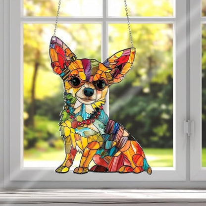🌞🐕‍🦺Cute Chihuahua Suncatcher