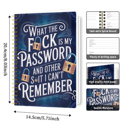 🔥𝑳𝑨𝑺𝑻 𝑫𝑨𝒀 𝟒𝟗% 𝑶𝑭𝑭 📅Funny Password Notebook - Spiral Bound with Lock Icons & Funny Security Phrases✍️