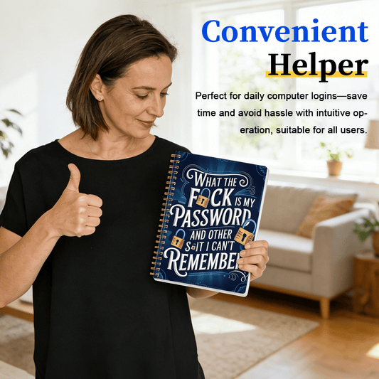 🔥𝑳𝑨𝑺𝑻 𝑫𝑨𝒀 𝟒𝟗% 𝑶𝑭𝑭 📅Funny Password Notebook - Spiral Bound with Lock Icons & Funny Security Phrases✍️