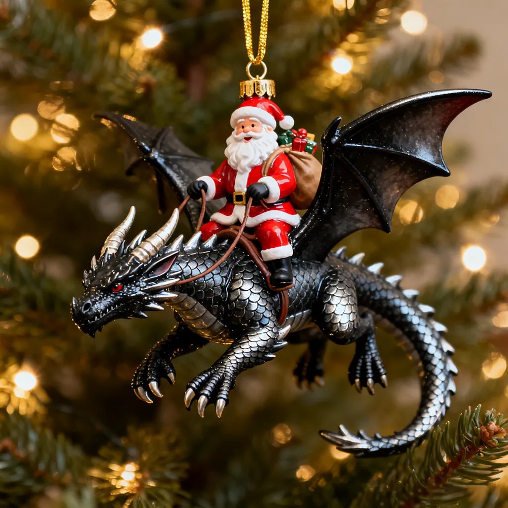 🔥𝑳𝑨𝑺𝑻 𝑫𝑨𝒀 𝟒𝟗% 𝑶𝑭𝑭 -Santa’s Dragon Riders Ornament Collection