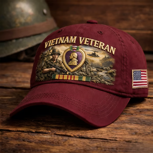 ✨Crafted by Hand Embroidery-Vietnam Veteran Commemorative Cap(✝️Keep Their Memory Alive)
