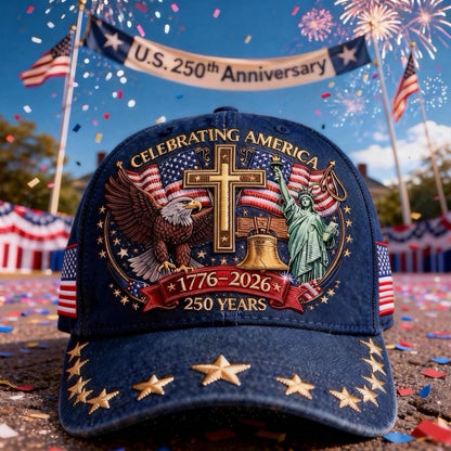 🦅Eagle & Liberty & Cross🎆United States 250th Anniversary Hat🧢