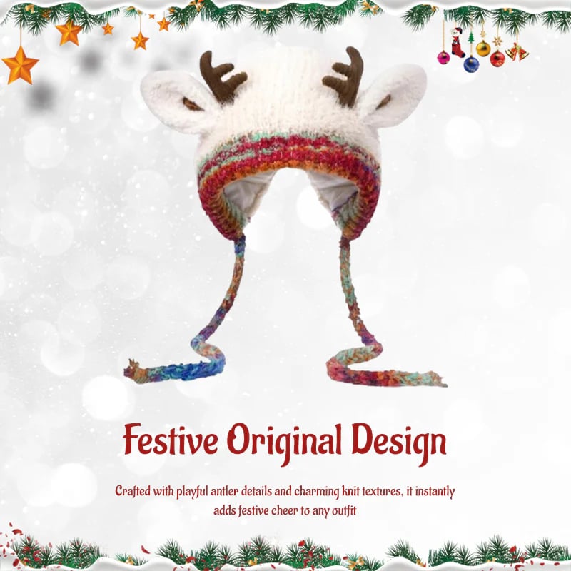 🎅 Original Design Festive Christmas Antler Hat