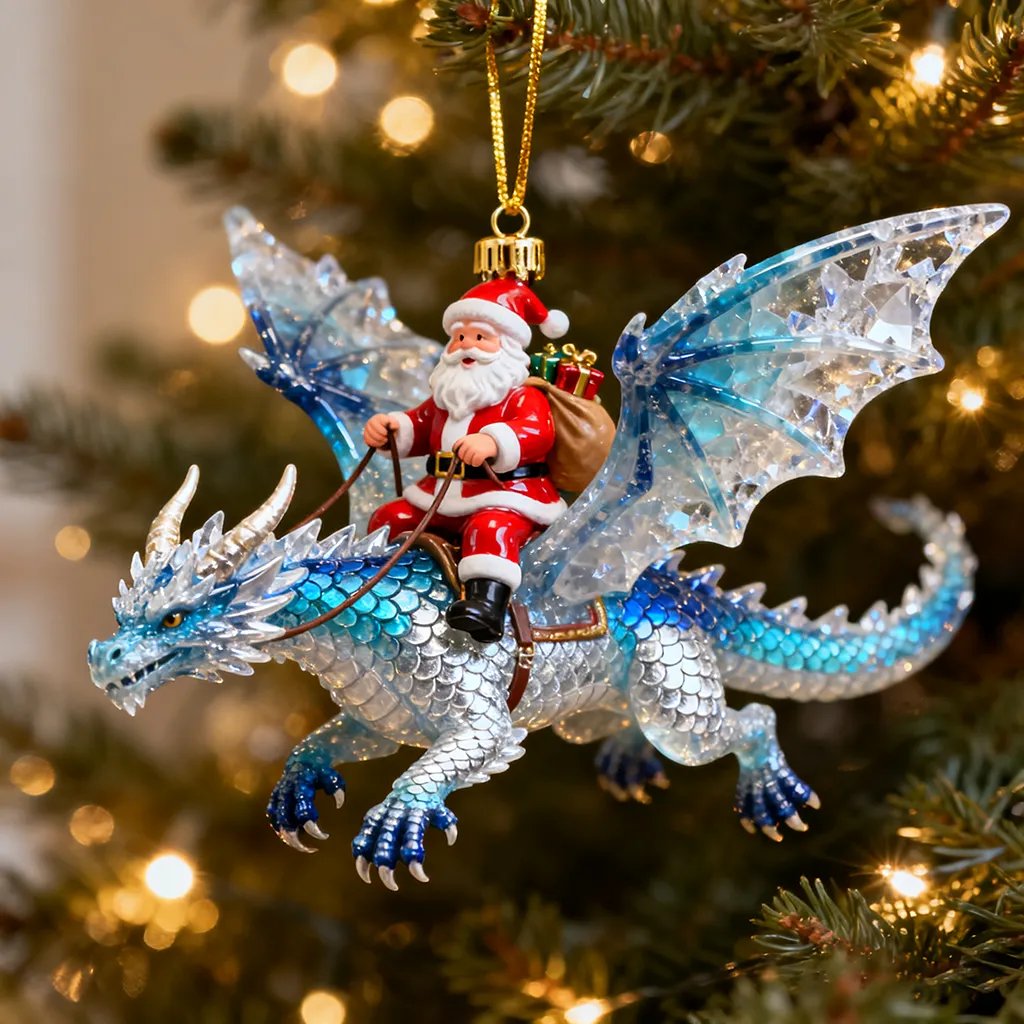 🔥𝑳𝑨𝑺𝑻 𝑫𝑨𝒀 𝟒𝟗% 𝑶𝑭𝑭 -Santa’s Dragon Riders Ornament Collection