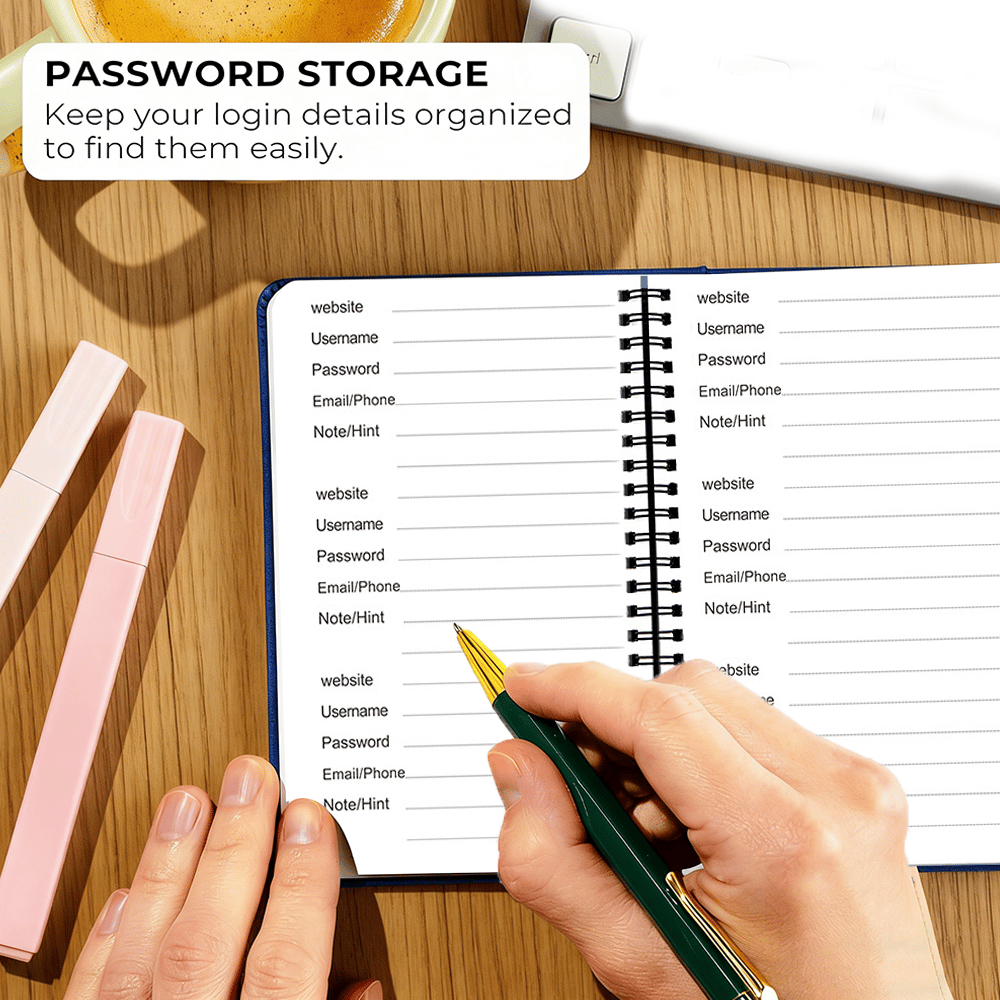 🔥𝑳𝑨𝑺𝑻 𝑫𝑨𝒀 𝟒𝟗% 𝑶𝑭𝑭 📅Funny Password Notebook - Spiral Bound with Lock Icons & Funny Security Phrases✍️