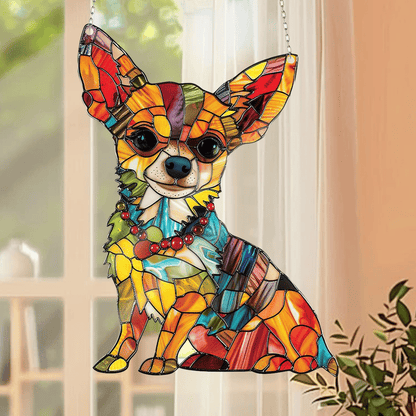 🌞🐕‍🦺Cute Chihuahua Suncatcher