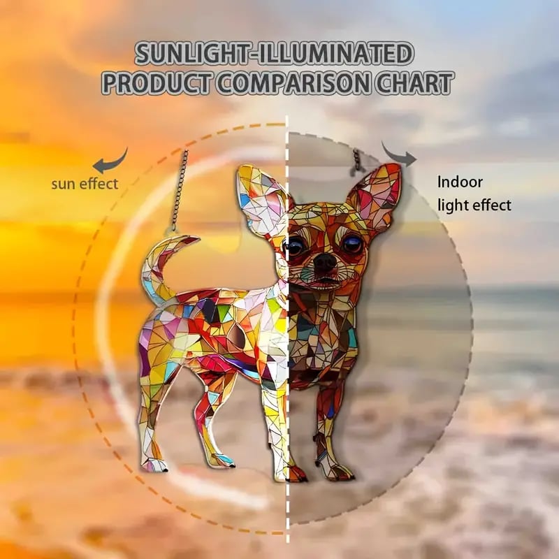 🌞🐕‍🦺Cute Chihuahua Suncatcher