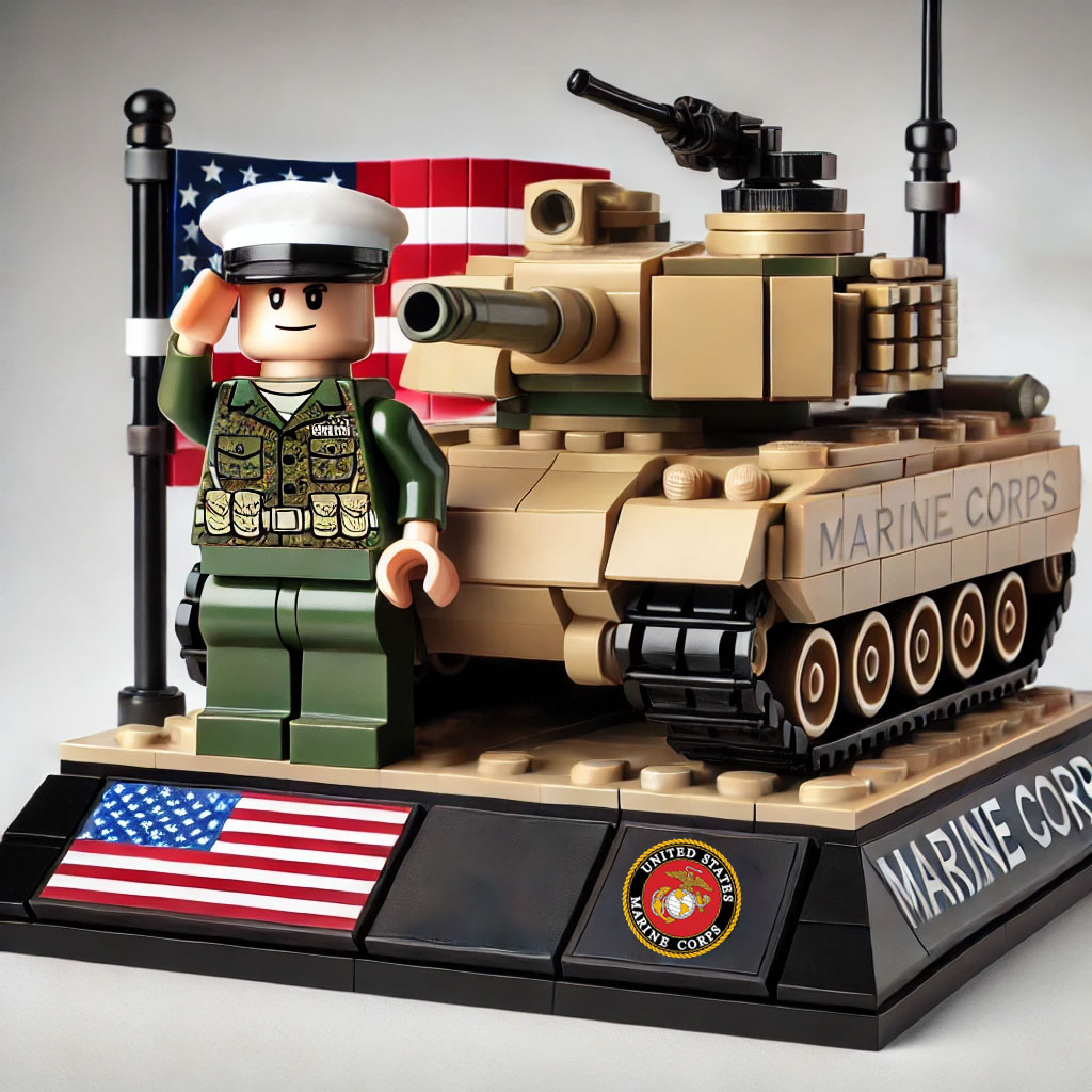 U.S. Military 250th Anniversary Patriotic Building Blocks - 100% Made in the USA