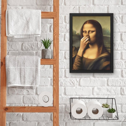 🔥𝑳𝑨𝑺𝑻 𝑫𝑨𝒀 𝟒𝟗% 𝑶𝑭𝑭 -Imitation Mona Lisa Art Decoration,Funny Vintage Toilet Humor Room Decor