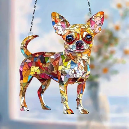 🌞🐕‍🦺Cute Chihuahua Suncatcher